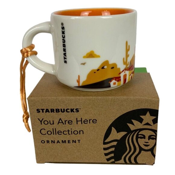 Starbucks Phoenix You Are Here Mini Ornament Mug 2 Oz Ceramic Orange Interior - Picture 3 of 6